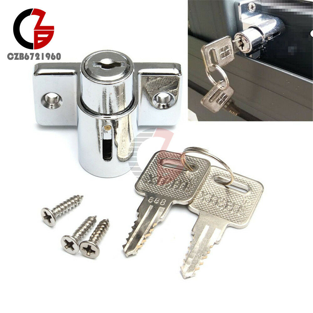 Door Window Bolt Catch Push Lock Aluminum Sliding Patio Sash Security Key Screw
