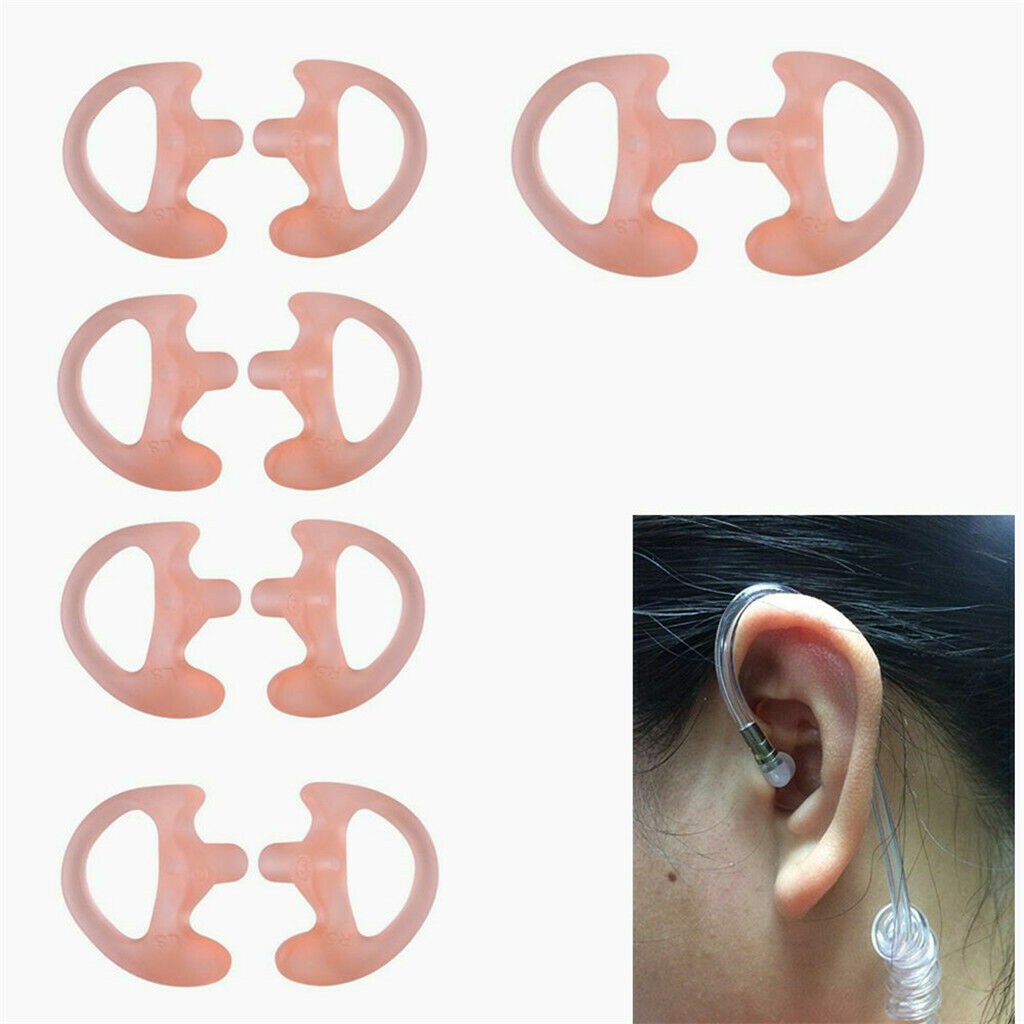 5Pairs Silicone Ear Bud for 2-way Radio Covert Acoustic Tube Earpiece Pink