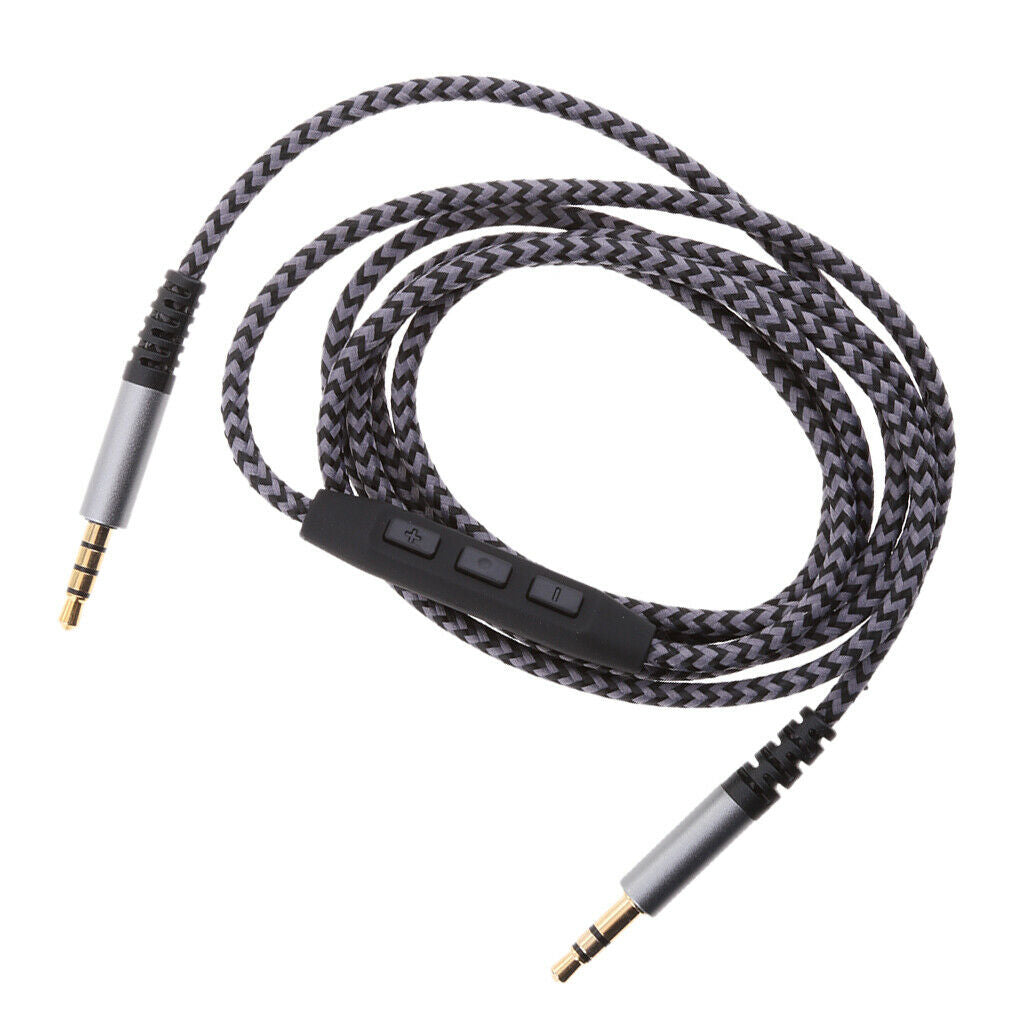 3.5mm Male Jack Plug Male to Male Stereo Audio Cable & Mic Volume Control