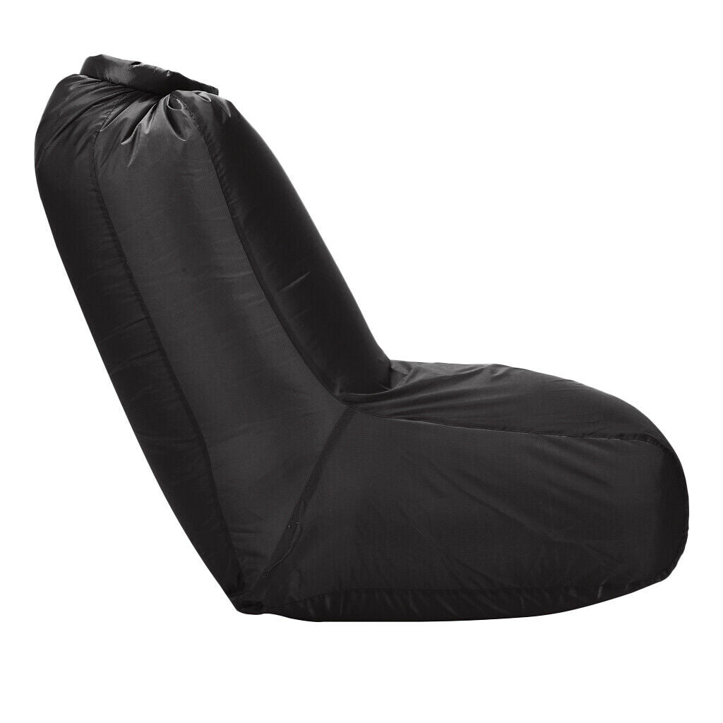 Outdoor Inflating Beach Camping Lounger Pillow Chair Air Bed Lazy Sofa Black
