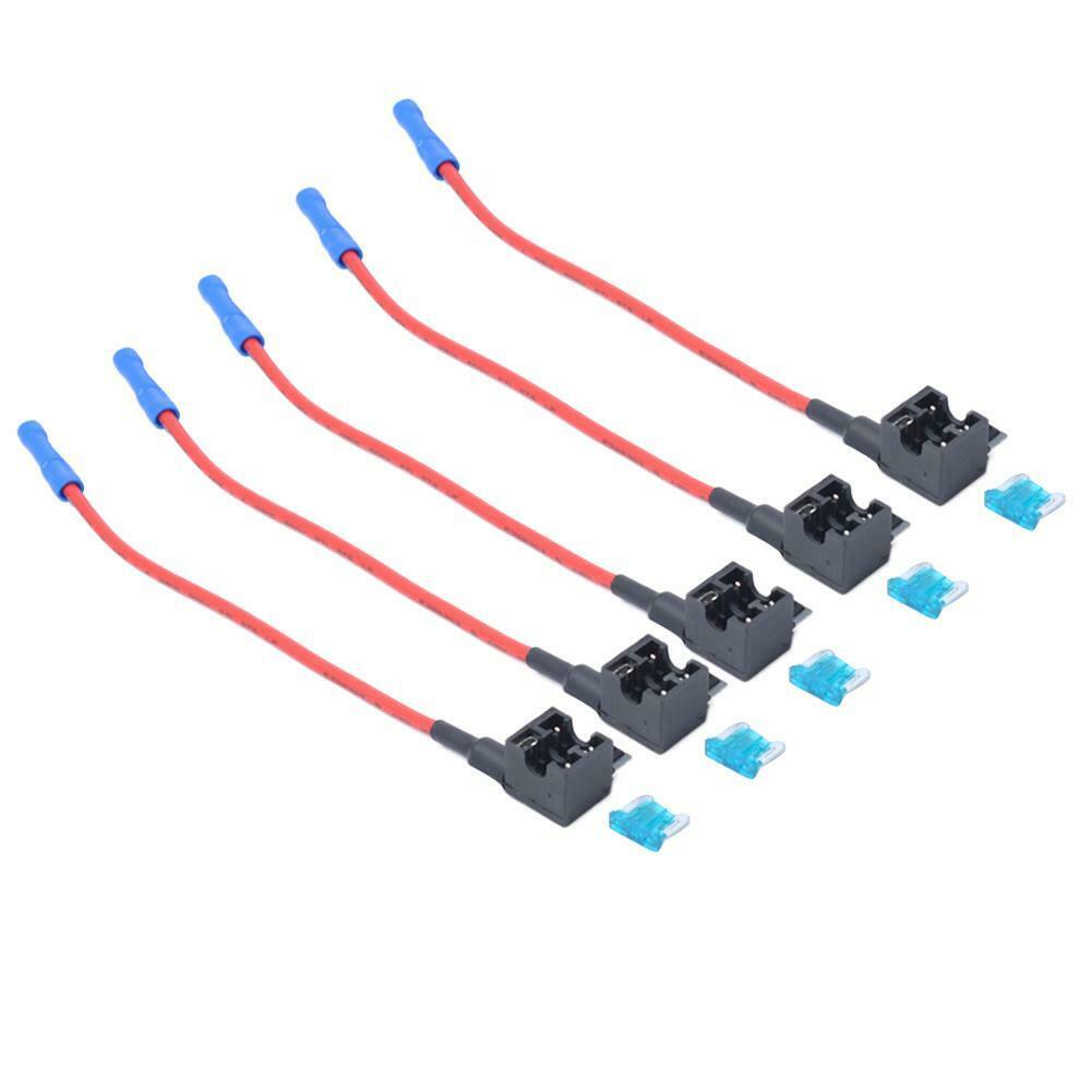 5 Pack Mini Size Car Add-a-circuit Fuse Tap Adapter with 15A Micro Fuse @