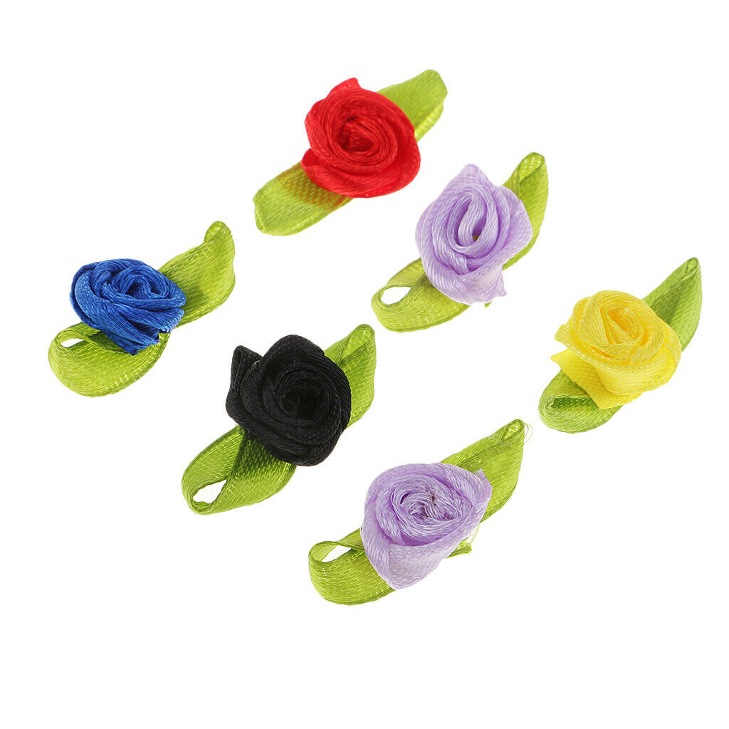 100x Artificial Silk Rose Flower Head Embellishments for Floristry DIY Craft