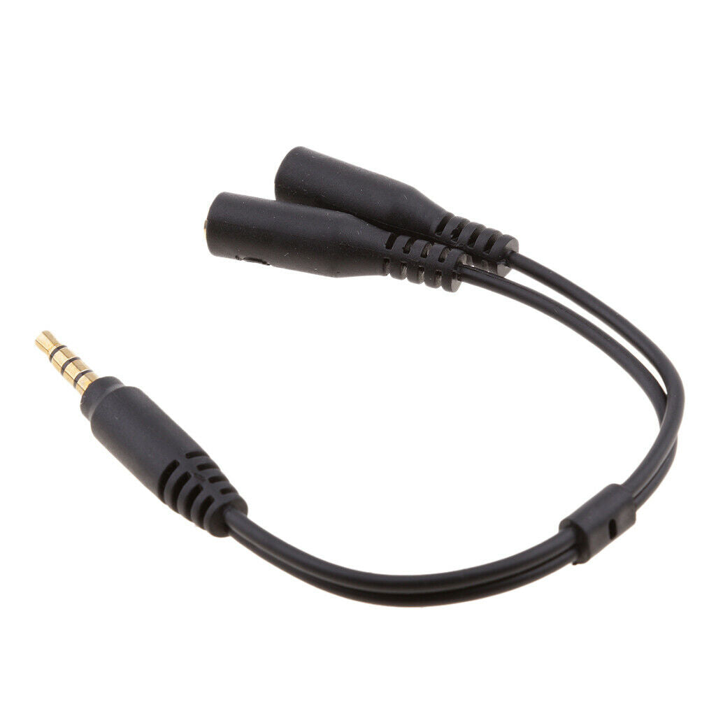 3.5mm Stereo Audio 2 in 1 Adapter Cable Audio Male to Female for PC Headset