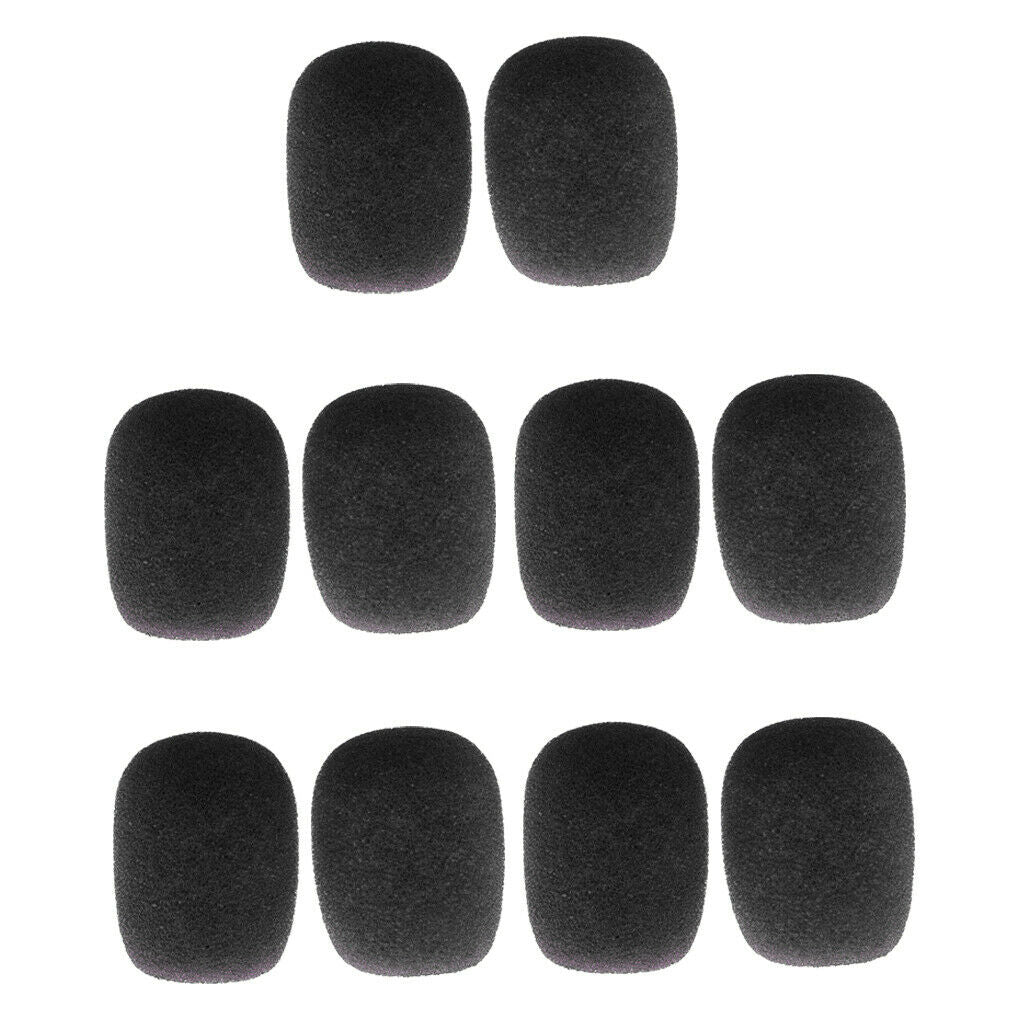 Pack of 10 Practical Microphone Anti-noise Sponge Wind Shield Mic Black