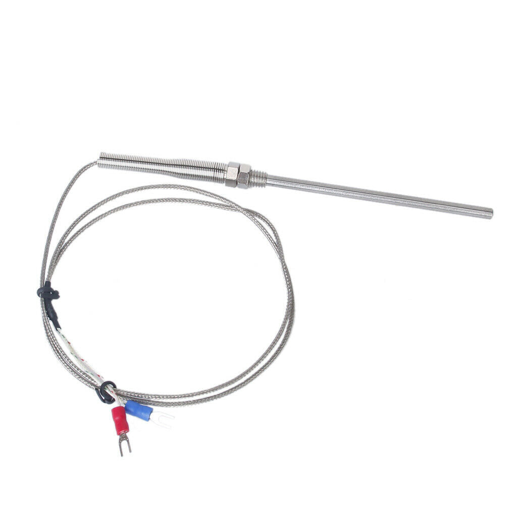 2Pcs K-Type -100°C to 1250°C K Type Thermocouple Sensor Probe D=5mm 1m+2m