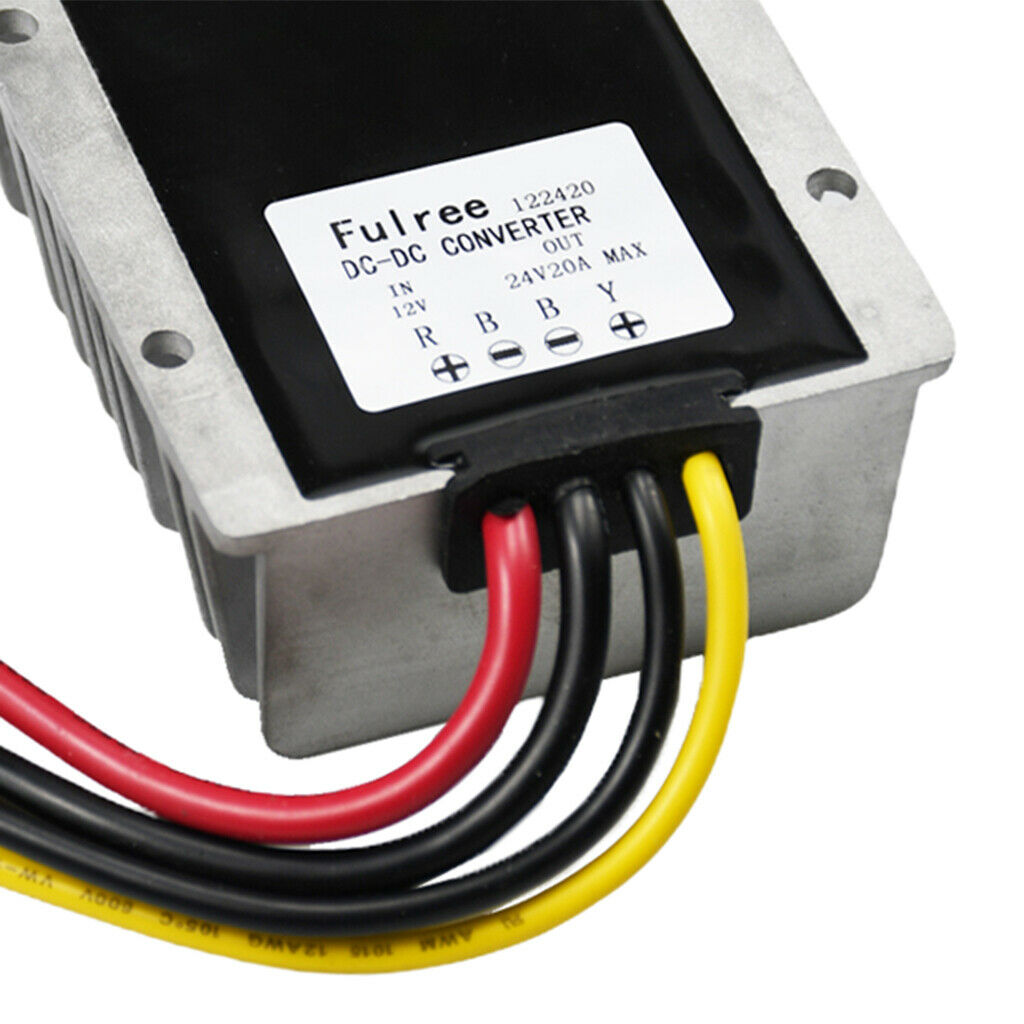 Waterproof DC-DC 12V Step up 24V 20A Power Adapter With Aluninum Shell