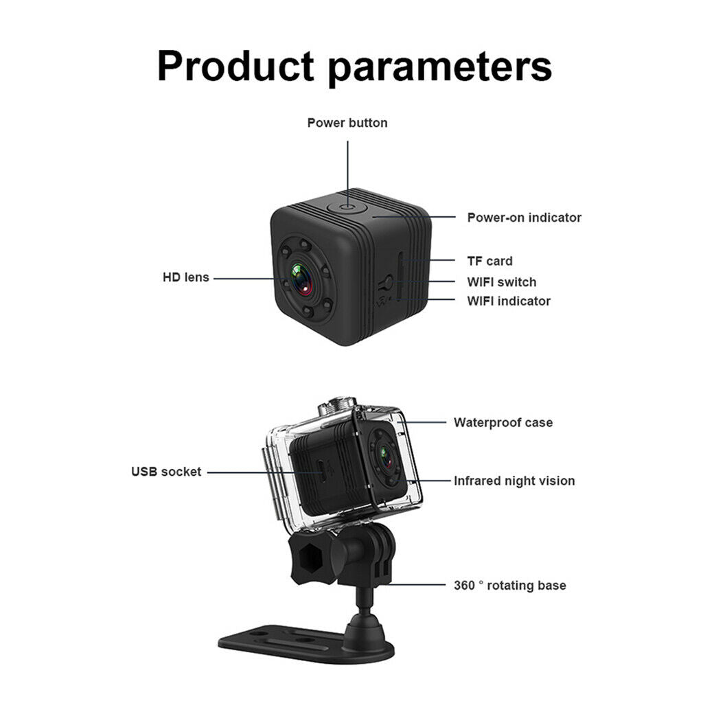 SQ29 1080P Mini WiFi Small Action Camera Camera  Motion Enabled.