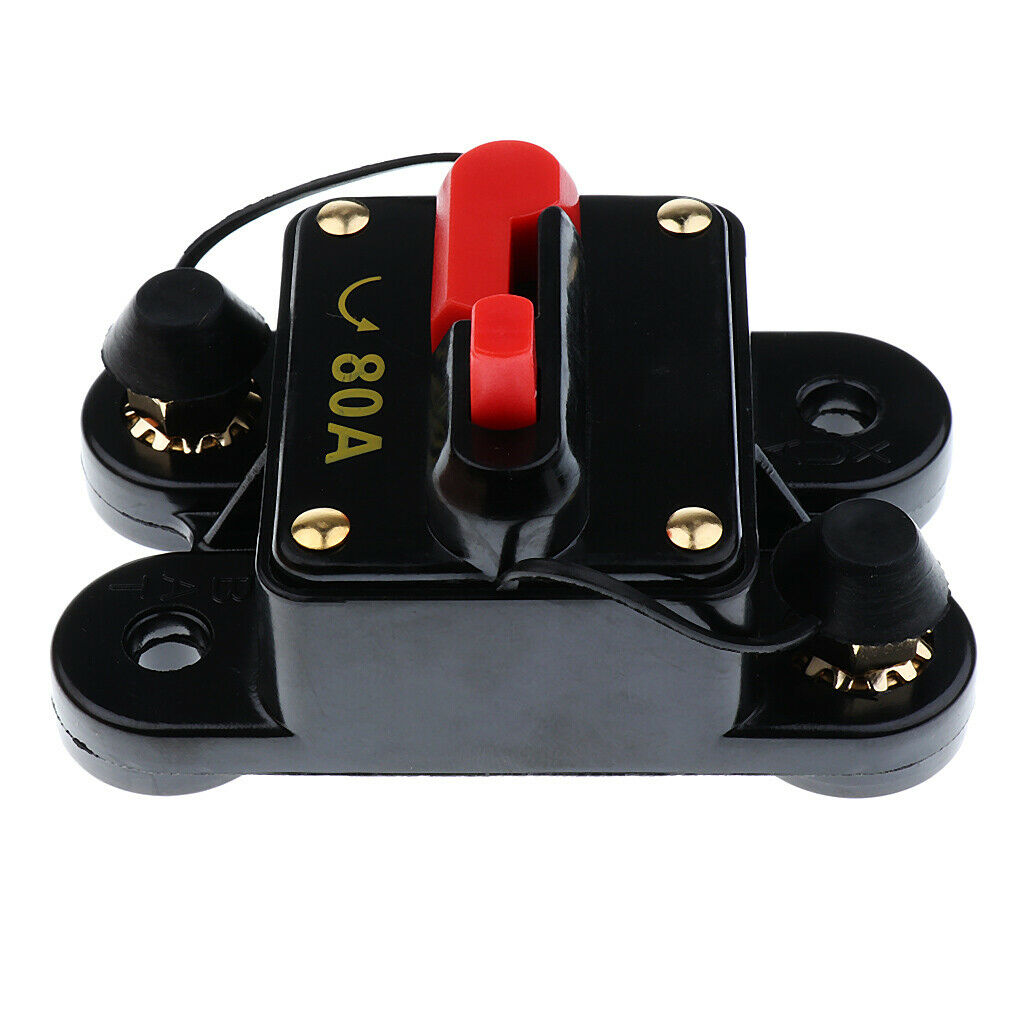 Waterproof 80A Amp Manual Reset Circuit Breaker for 12V/24V Car Auto Boat