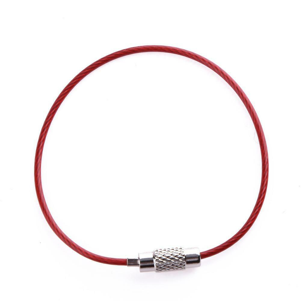 20pcs Metal Stainless Steel Wire Ropes Carabiner Key Hanging Cable EDC Tool C#P5