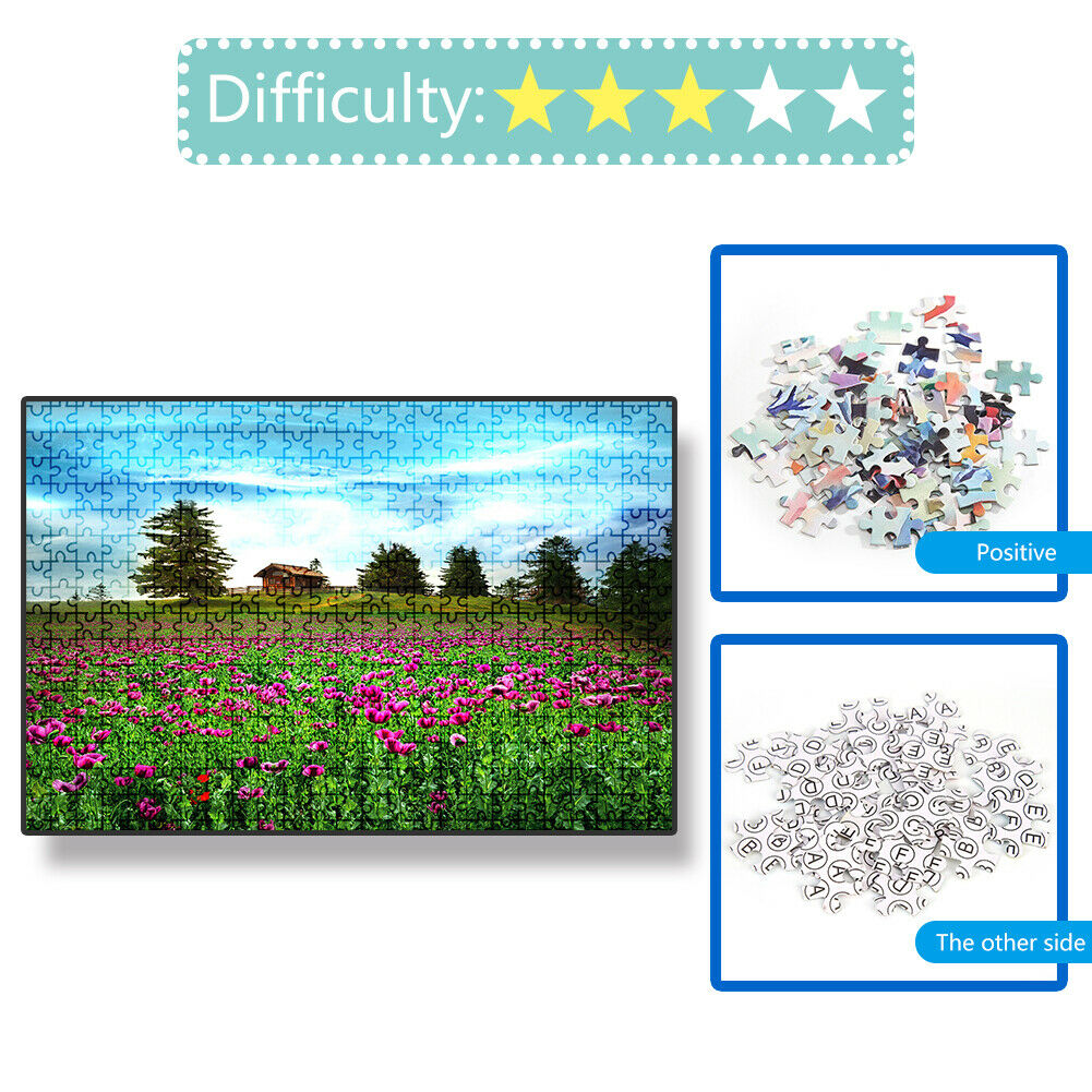 1000 Pieces DIY Paper Jigsaw Puzzle Sea of Flowers Assembling Picture Toys  @