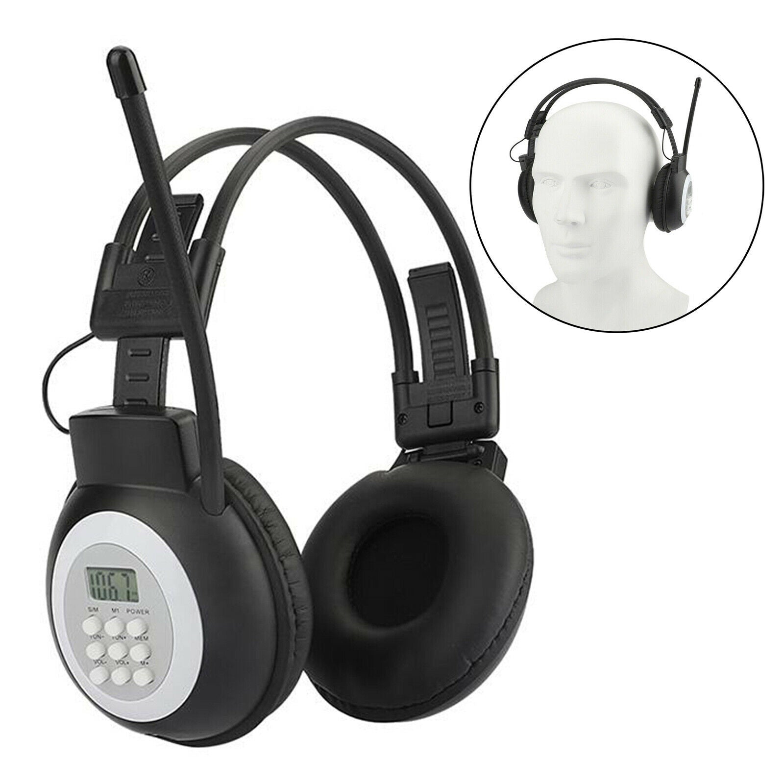 Portable Personal FM Radio Headphones , Wireless Headset with Radio Built