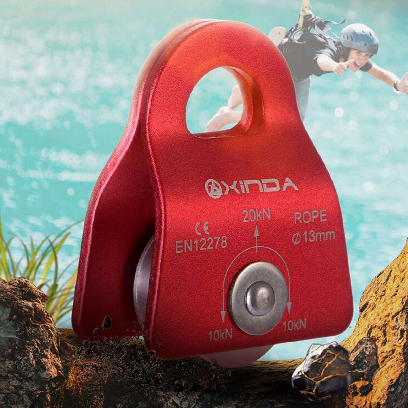 20KN Outdoor Pulley for Rock Arborist Tree Climbing Mountaineering Rigging