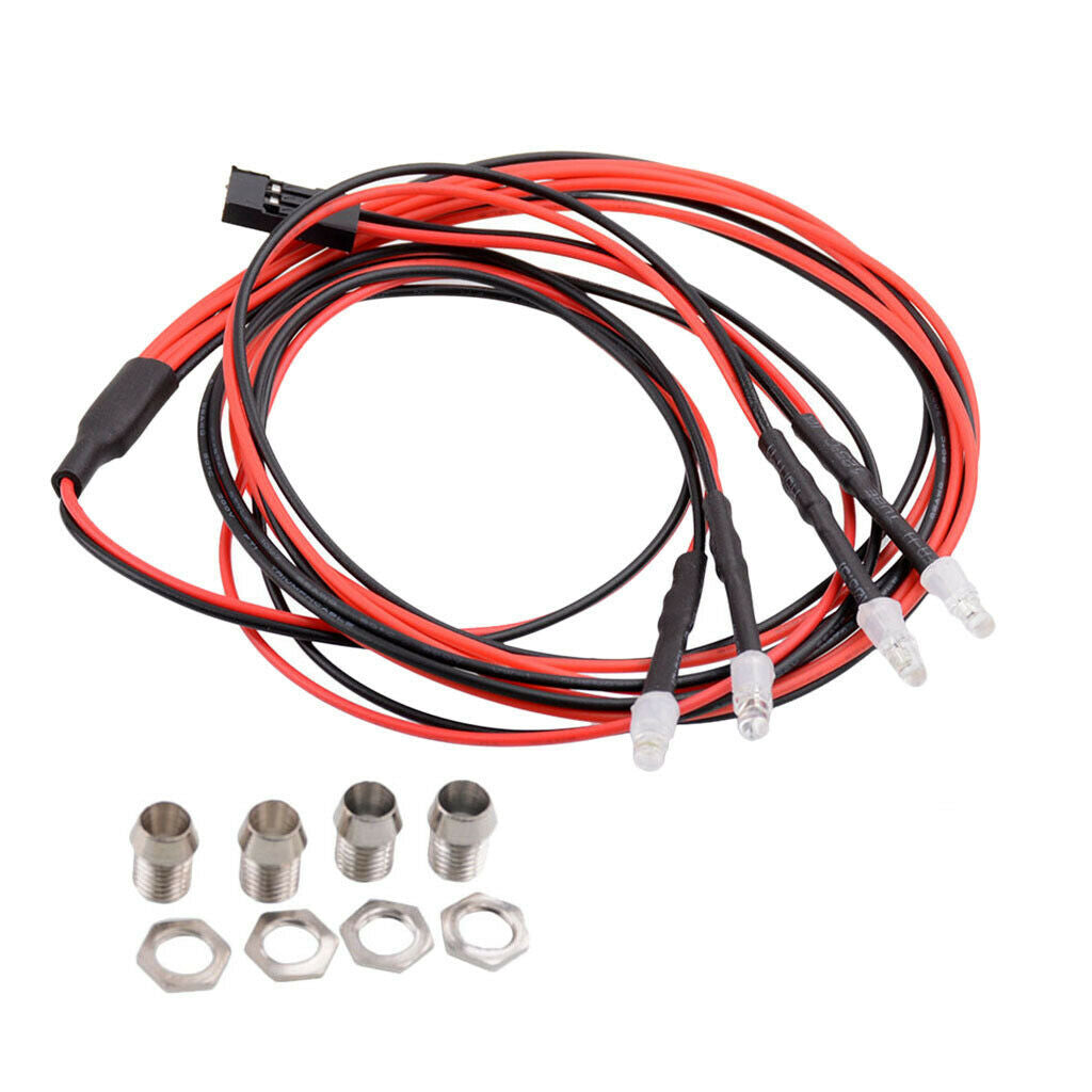4pcs Red LED Headlights 3mm For RC Cars Truck
