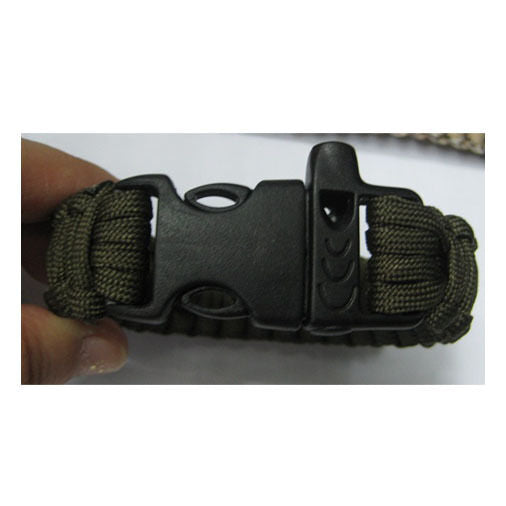 Army Green Outdoor Climbing Rope Bracelet 7 Core Cords With Survival Whistle New