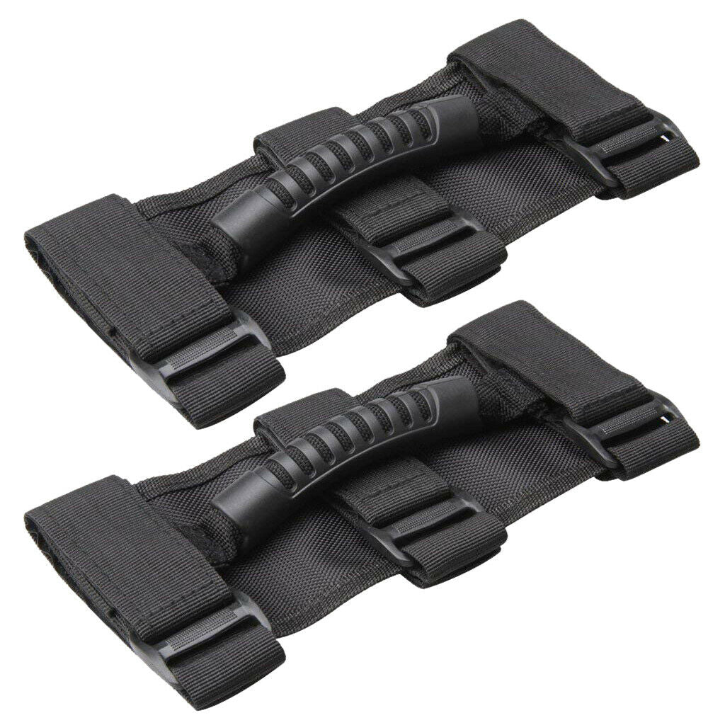 2x Roll Bar Grab Grip Handles Black for Jeep Wrangler YJ TJ JK JKU 1987-2018