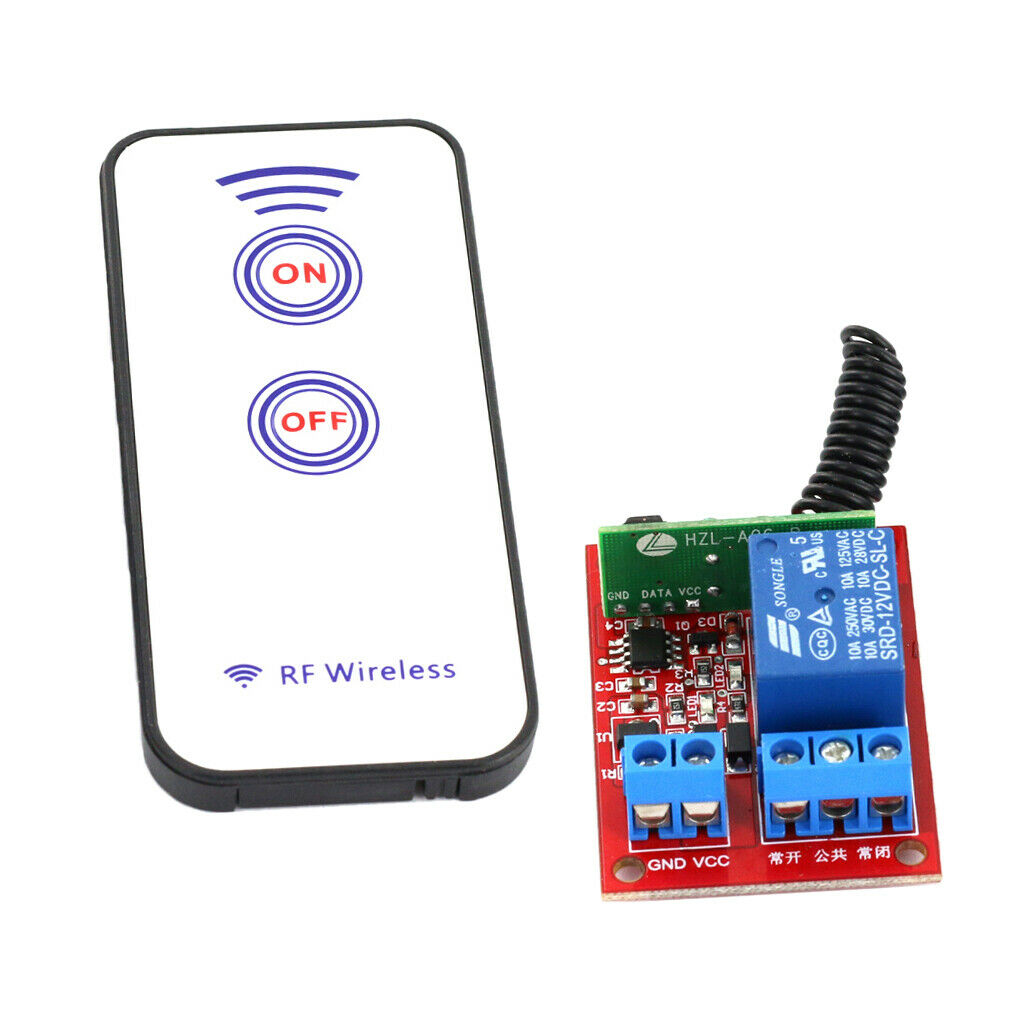 12V One Channel 433MHZ RF Wireless Relay Board with Remote Control 15-30m