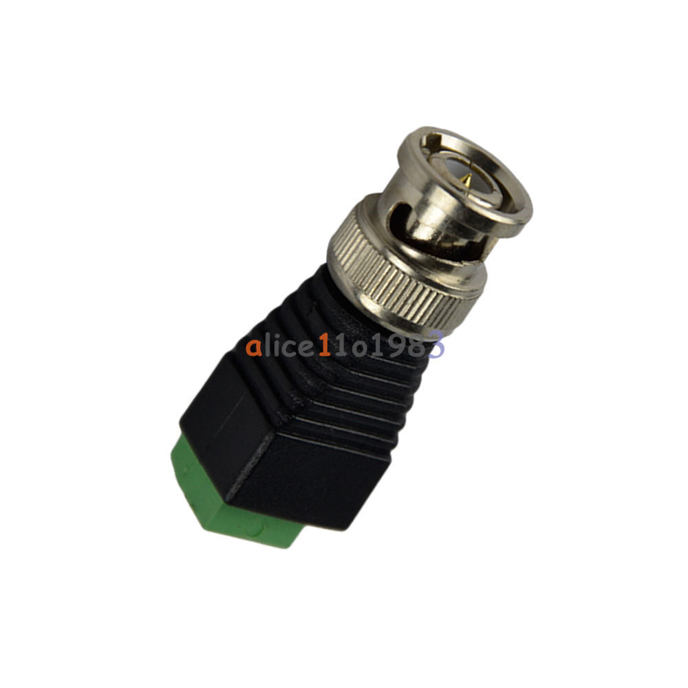 2PCS BNC Male CAT5 CCTV Video Adapter Coaxial Coax Balun Camera TV Connector