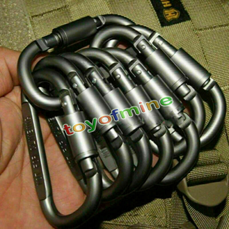 5pcs Ideal Aluminum Carabiner D-Ring Key Chain Keychain Clip Hook Outdoor Buckle