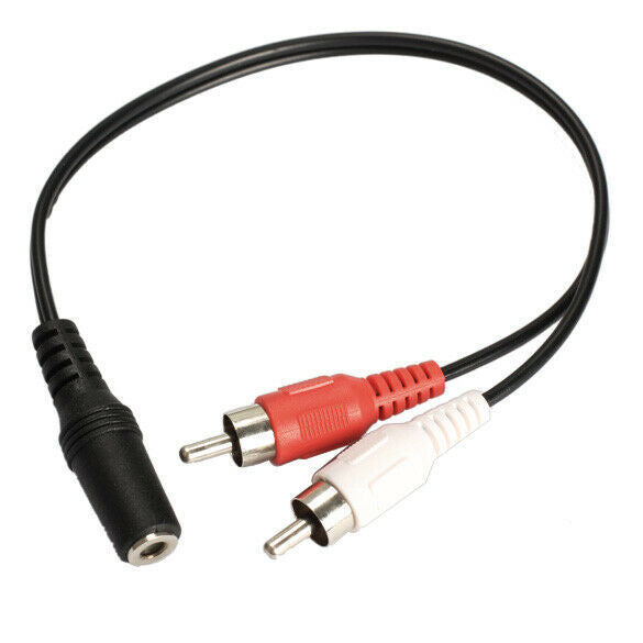 3.5mm Y Adapter Audio Cable Stereo Female Mini Jack to 2 RCA Male Adapter @