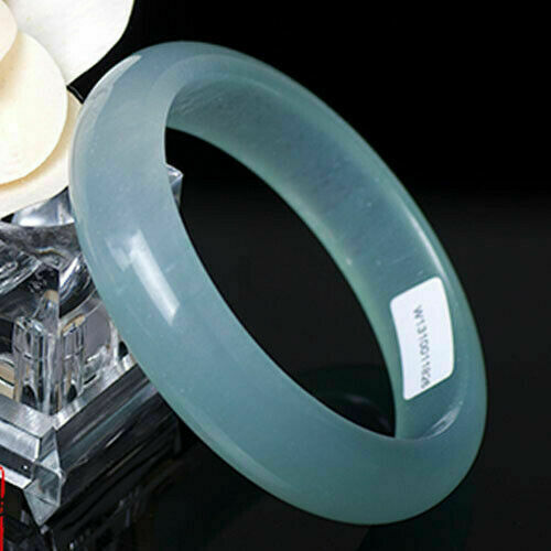 100% natural 58-60mm jadeite jade A grade ice oil cyan Bangle bracelet