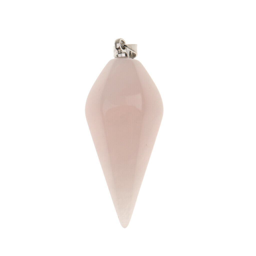 Natural Gemstones Hexagonal Pointed Pendant Pink Quartz