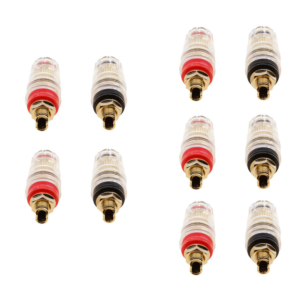 5pairs GoldPlated Speaker Binding Post Terminal Banana Plug Socket Connector