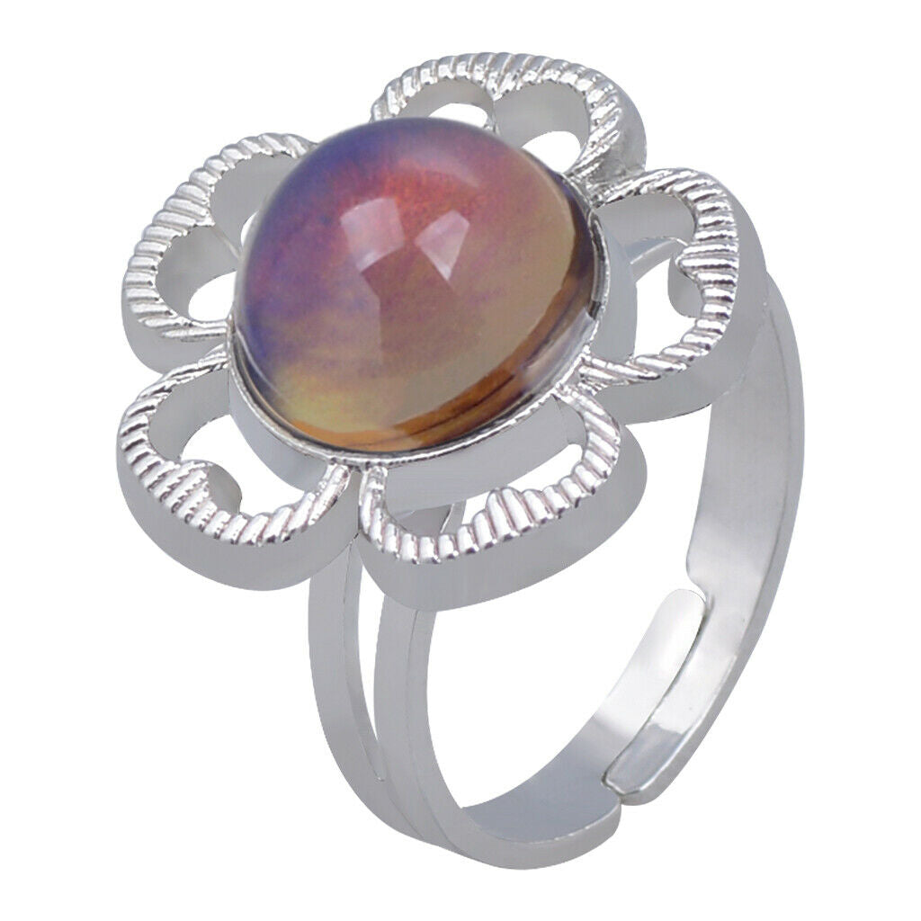 Classic Multi Color Change Ring Crystal Stone Emotion Feeling Mood Ring