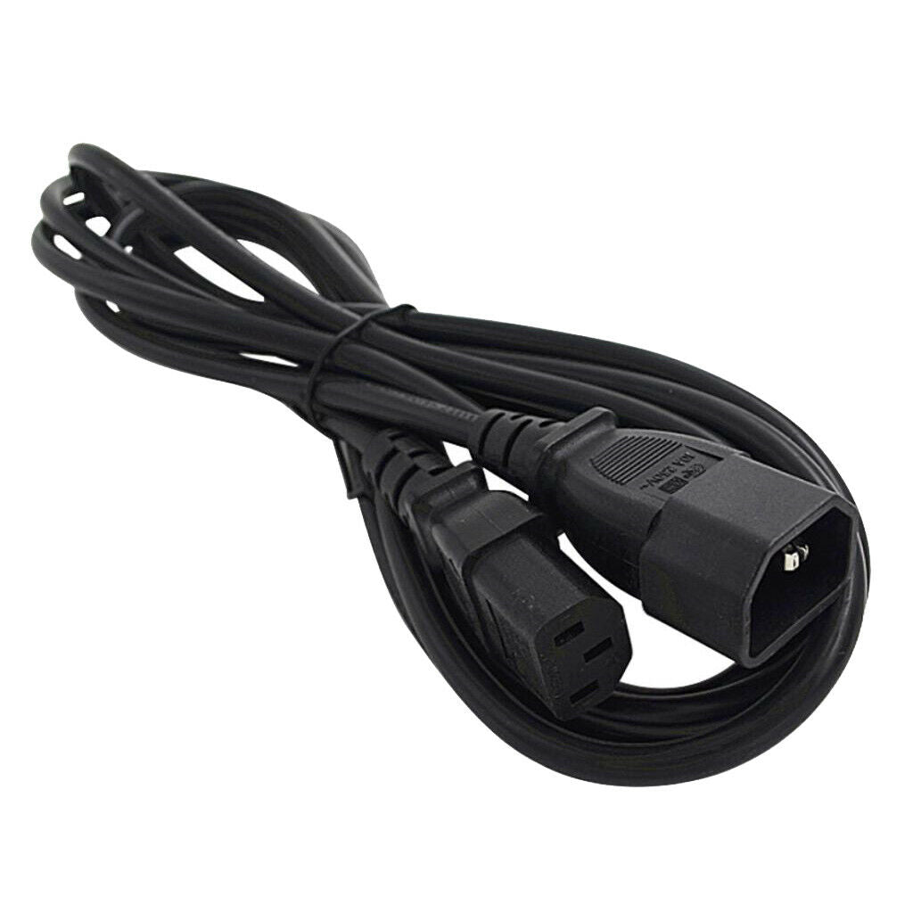 Black New PVC C14 Male to C13 Female Power Convertor 3.3ft Replacement