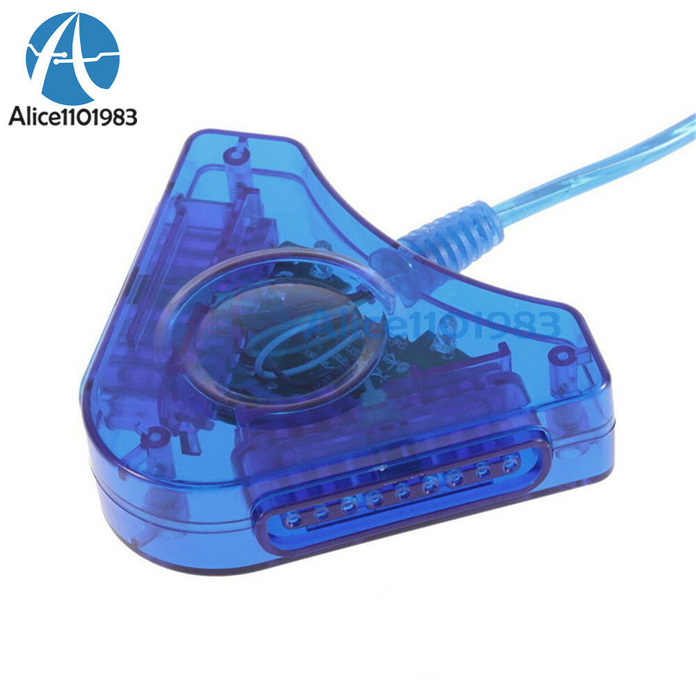 For PS 2 Converter Dual Controller Console Joystick To USB 2.0 Laptop PC Adapter