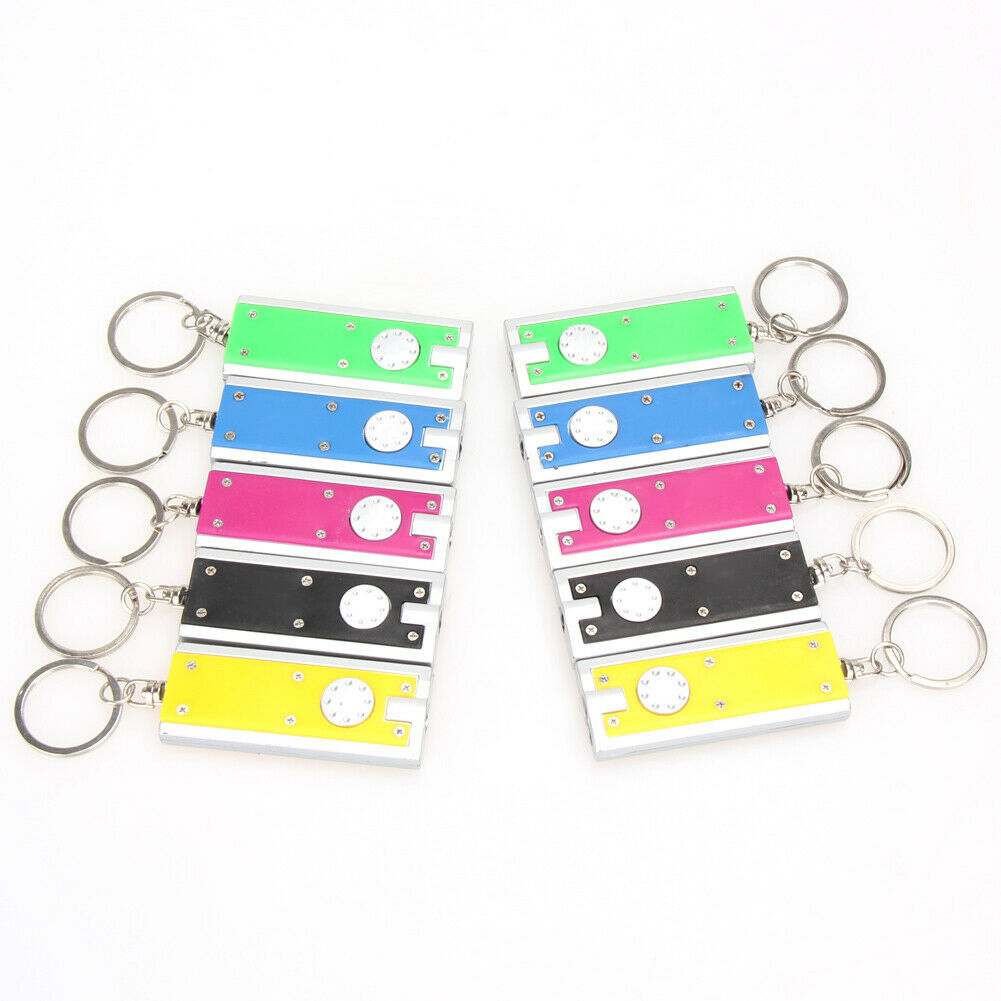 10X Colorful Super Bright Light LED Camping Flashlight Ring Key Chain Lamp Torch
