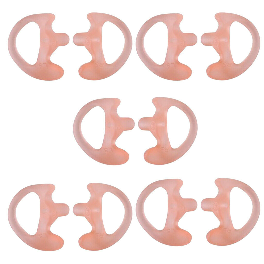 5Pairs Silicone Ear Bud for 2-way Radio Covert Acoustic Tube Earpiece Pink