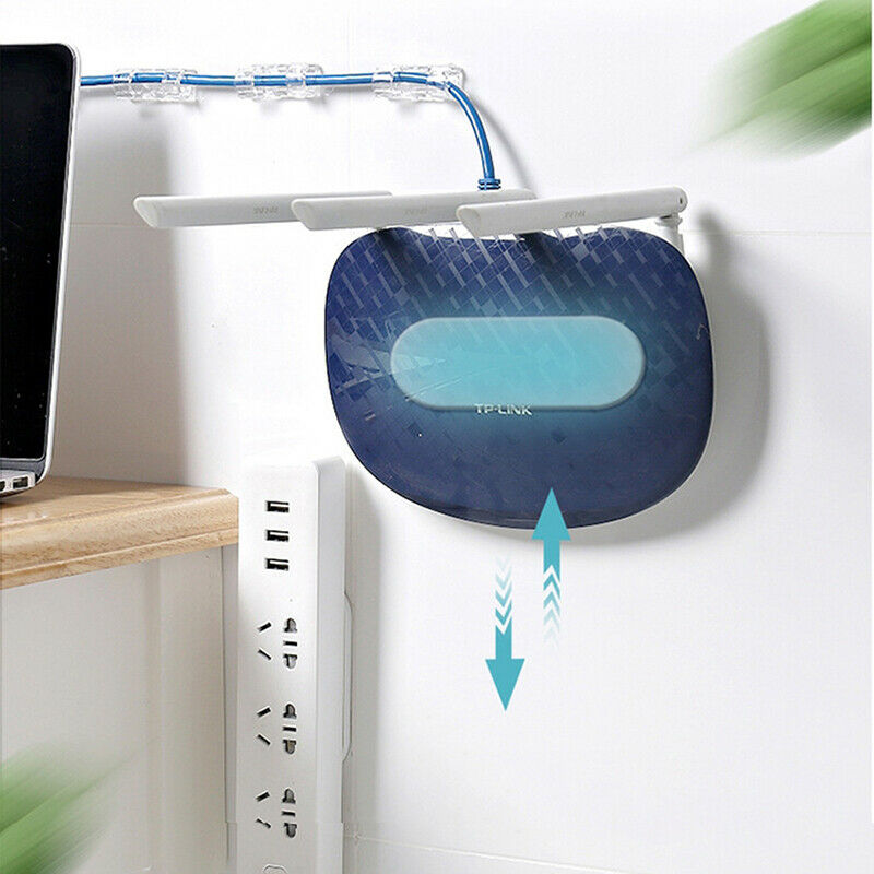 2x Self-Adhesive Desktop Socket Fixer Cable Organizer Punch-free Power Strip Tt