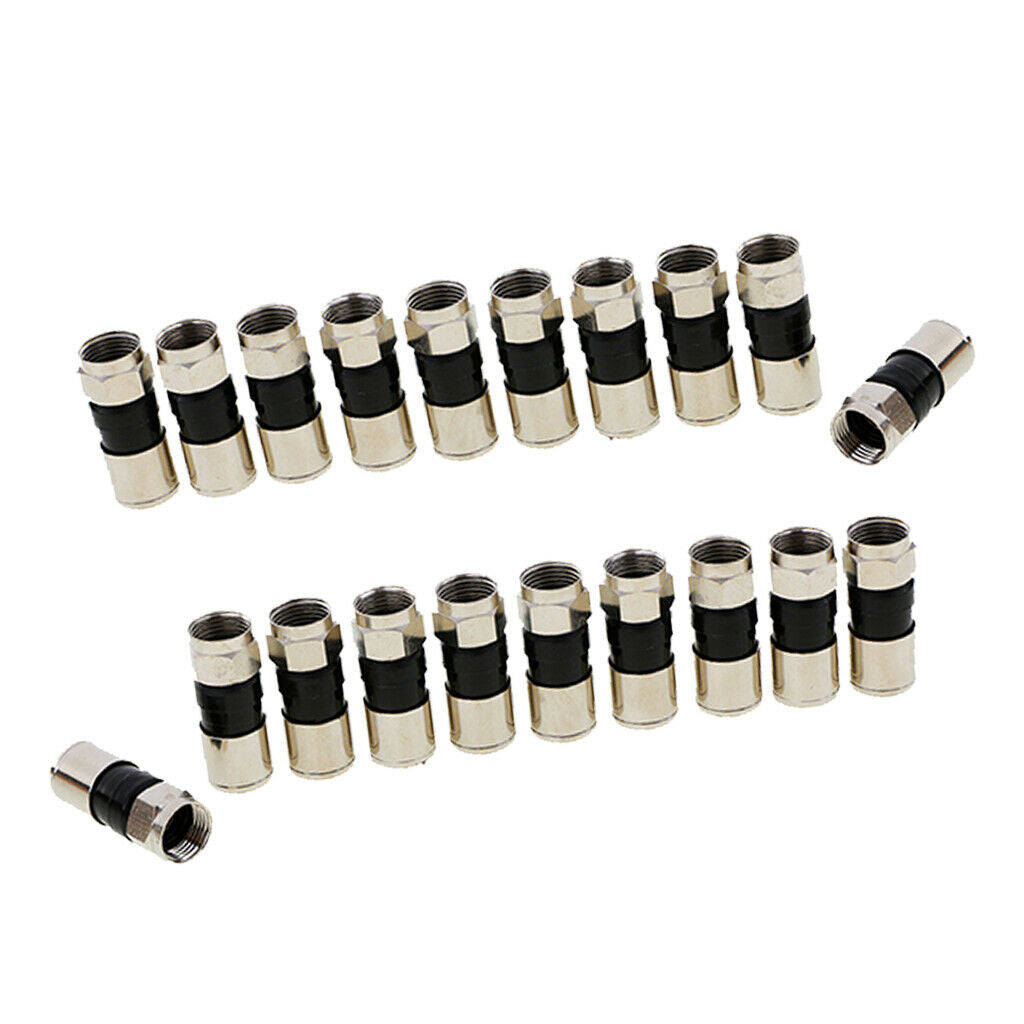 20Pcs   Compression Snap Seal Plug Connector For RG6 Cable TV Set-top Box