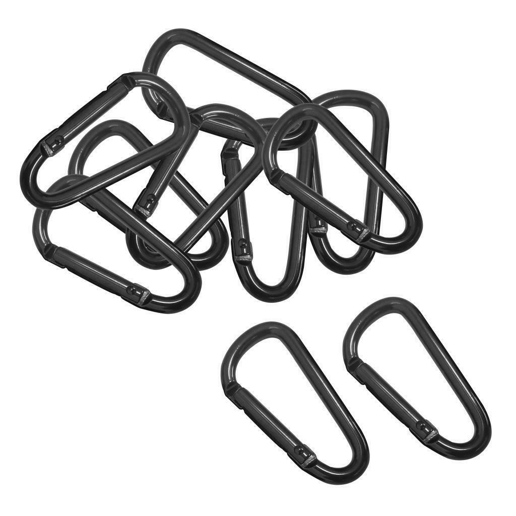 Pack of 10 D Shape Carabiner Clasp Spring Hook Small Water Bottle Clip