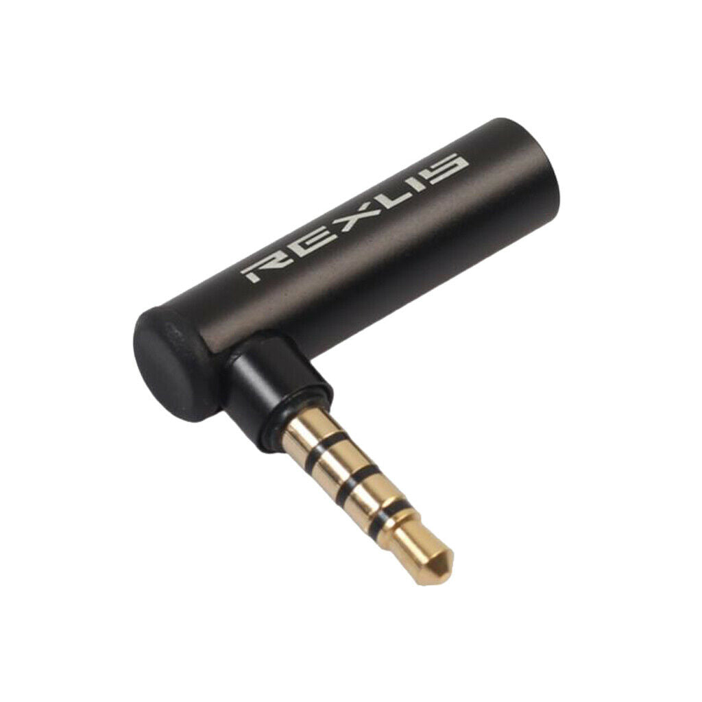 3.5mm Male to Female Audio Adapter AUX Angled Headphones Connector .