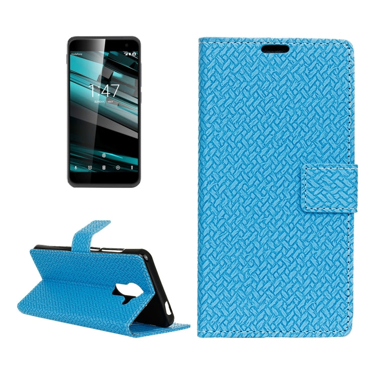 For Vodafone Smart Platinum 7 Weaving Texture Horizontal Flip PU Leather Case with Magnetic Buckle & Holder & Card Slots & Wallet & Photo Frame