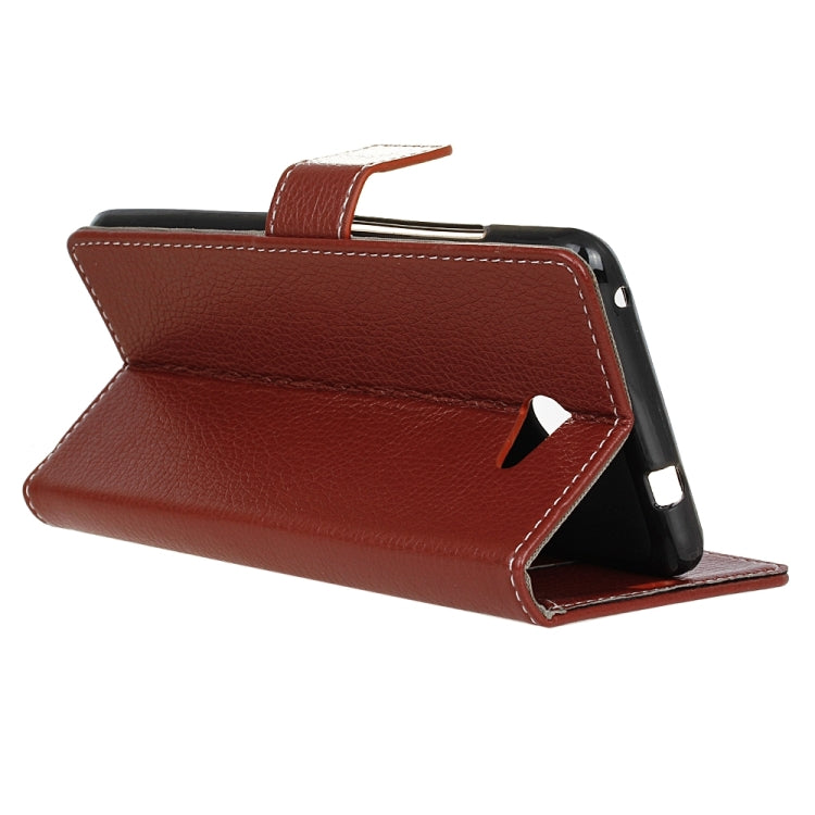 For Vodafone Smart ultra 7 Litchi Texture Horizontal Flip PU Leather Case with Magnetic Buckle & Holder & Card Slots & Wallet & Photo Frame