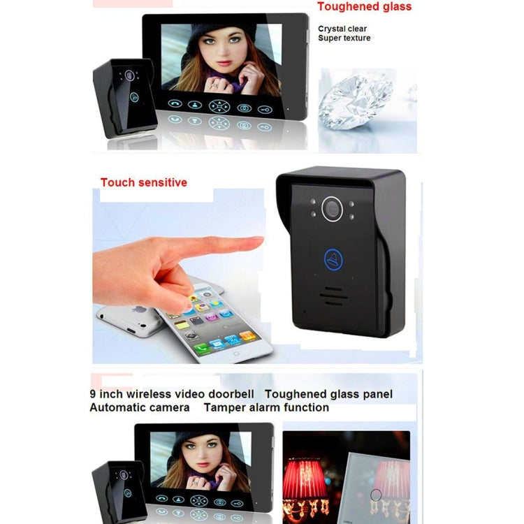 TS-WP908 9.0 inch TFT 2.4GHz Digital Wireless Video Door Phone, Support Night Vision / Monitor / Unlock / Photo