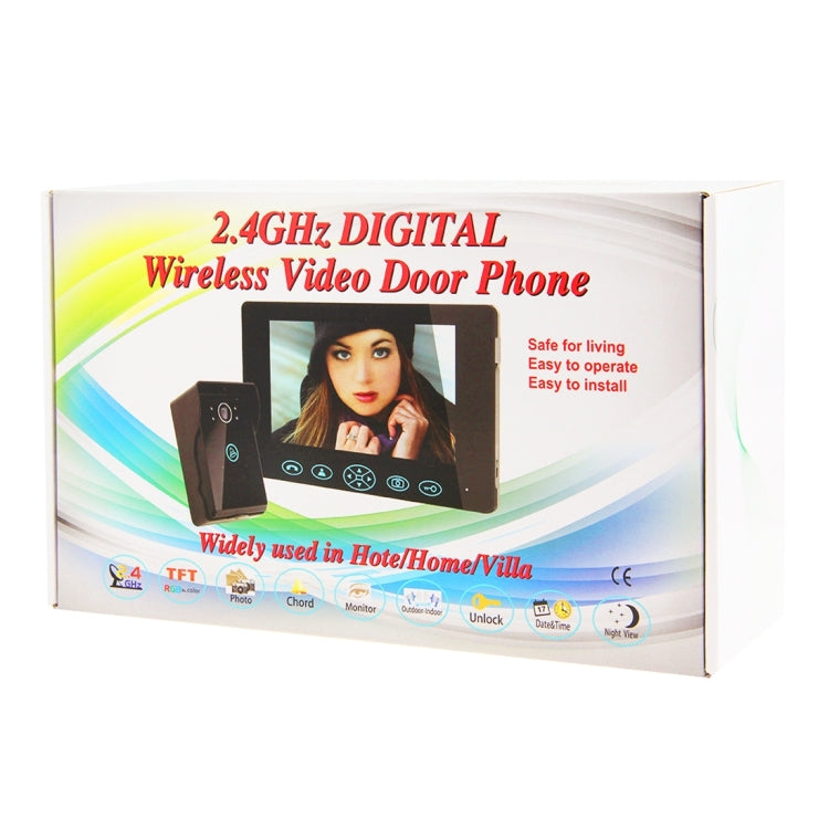 TS-WP908 9.0 inch TFT 2.4GHz Digital Wireless Video Door Phone, Support Night Vision / Monitor / Unlock / Photo