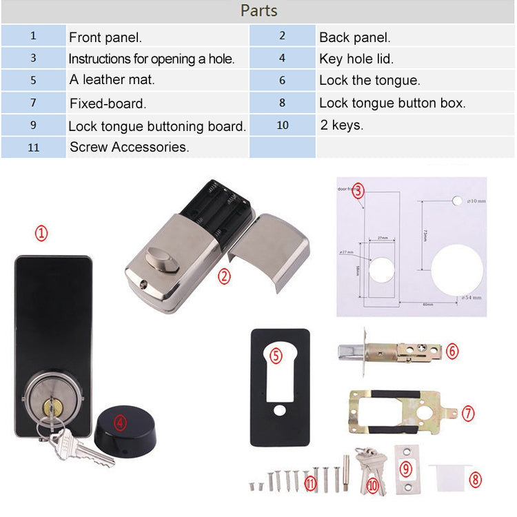 OS8815BLE Phone APP Control Zinc Alloy Touch Screen Smart Bluetooth V4.0 Door Lock Password Home Security Access Control System
