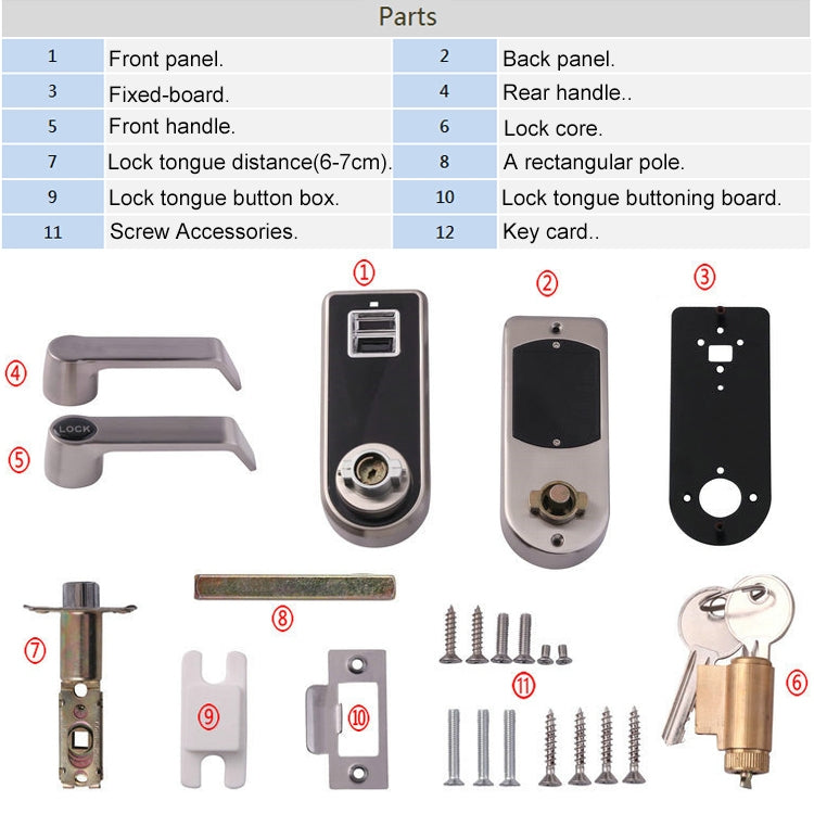 OS8818F Optical Fingerprint Door Lock, Replaceable Ball Lock, Zinc Alloy Material, with Mechanism Keys