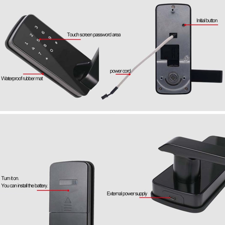 OS8816BLE Bluetooth Smart Door Lock, Mobile Phone APP Remote Unlock, Zinc Alloy Material, with Mechanism Keys
