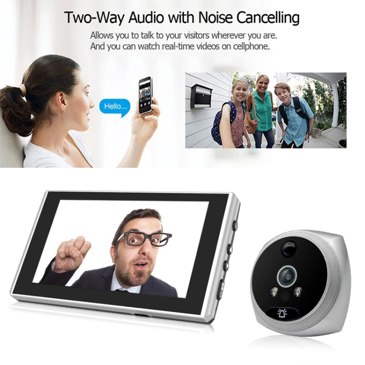 N7 4.5 inch Screen 1080P HD Night Vision Motion Detection Smart Cat Eye Video Doorbell