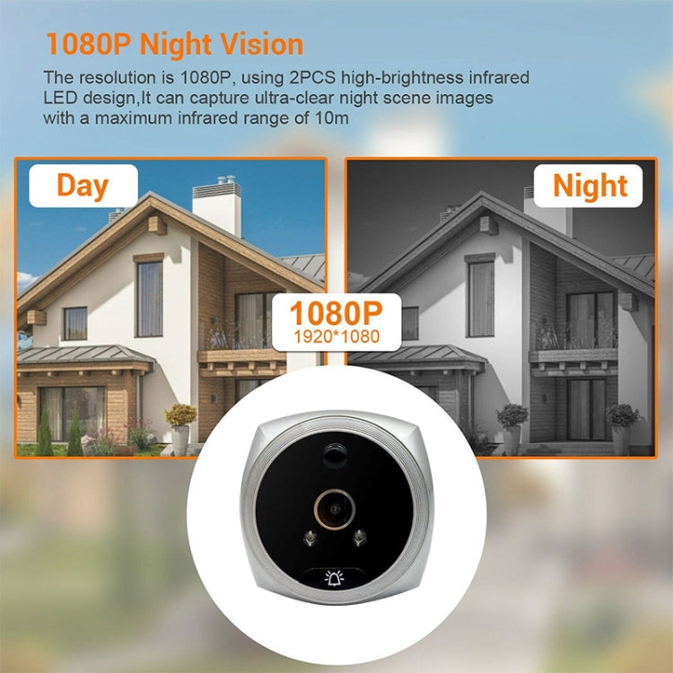 N7 4.5 inch Screen 1080P HD Night Vision Motion Detection Smart Cat Eye Video Doorbell