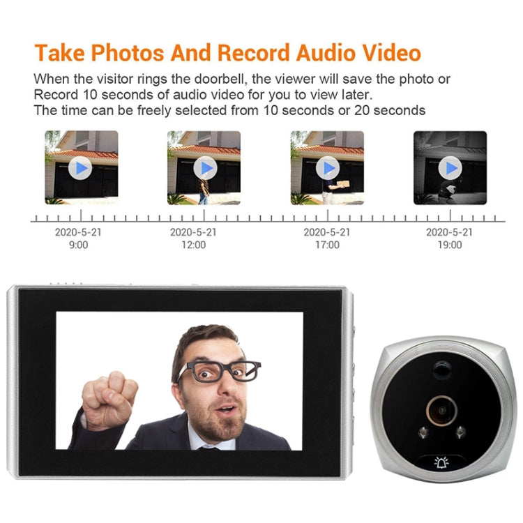 N7 4.5 inch Screen 1080P HD Night Vision Motion Detection Smart Cat Eye Video Doorbell
