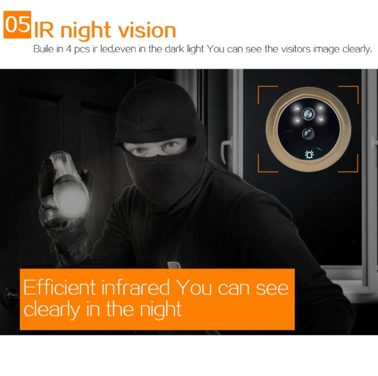 Danmini YB-30AHD-M 3.0 inch Screen 2.0MP Security Camera Disturb Peephole Viewer, Support TF Card / Night Vision / PIR Motion Detection / Video Recording