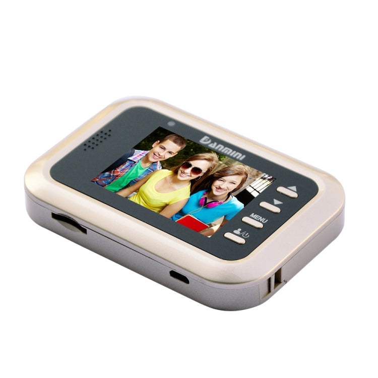 Danmini W8 2.4 inch Color Screen 1.0MP Security Camera No Disturb Peephole Viewer, Support TF Card (32GB Max) / Night Vision(Gold)