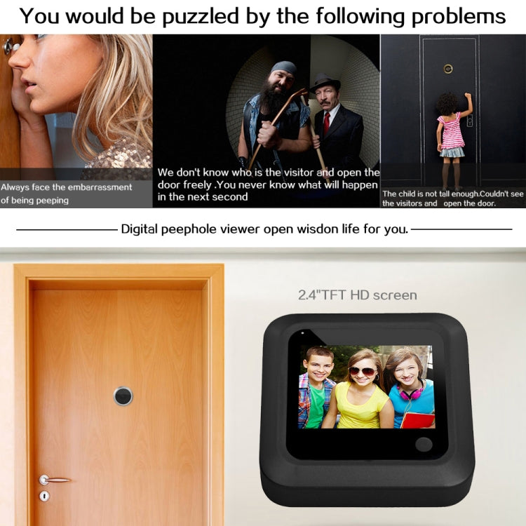 X5 2.4 inch Screen 2.0MP Security Camera No Disturb Peephole Viewer, Support TF Card