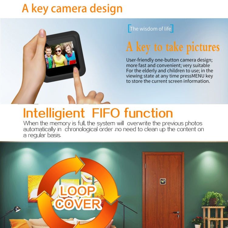 X5 2.4 inch Screen 2.0MP Security Camera No Disturb Peephole Viewer, Support TF Card