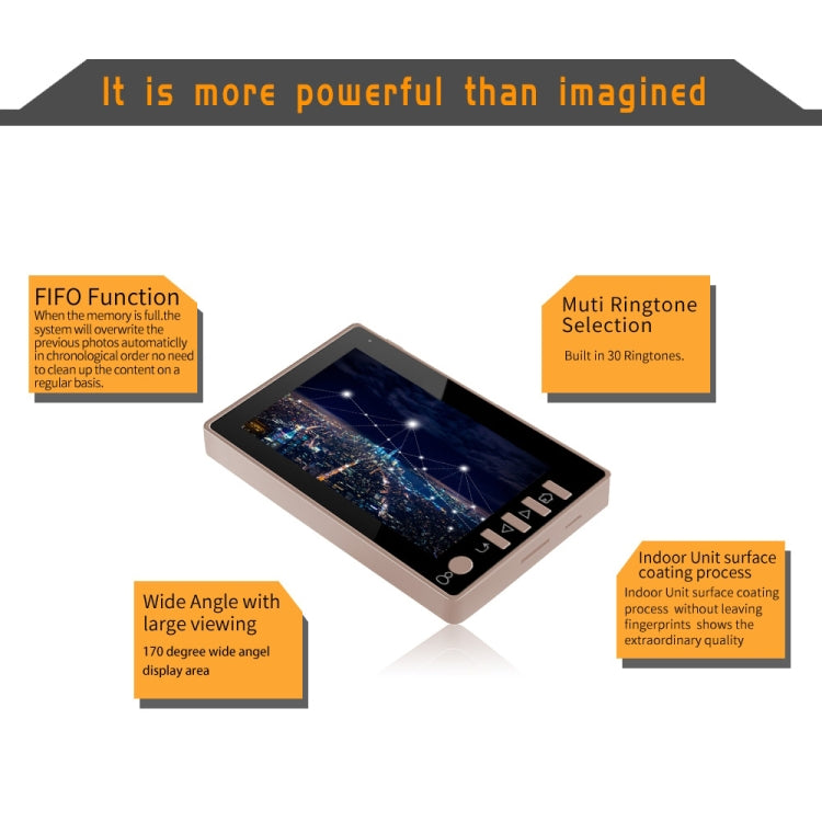 Danmini 45CHD-M 4.5 inch Screen 3.0MP Security Camera No Disturb Peephole Viewer, Support TF Card / Night Vision / Video Recording / Motion Detection